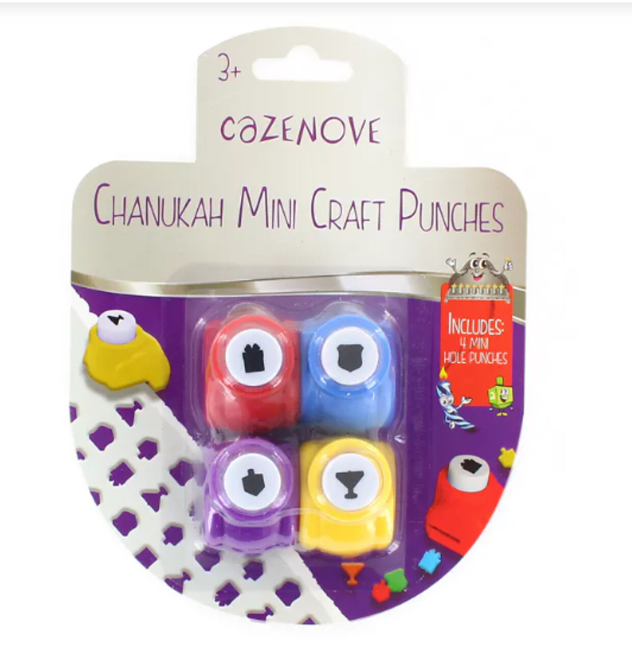 Chanukah Mini Craft Punches – Holiday Shape Punch Set for Cards, Scrapbooks & Classroom Crafts
